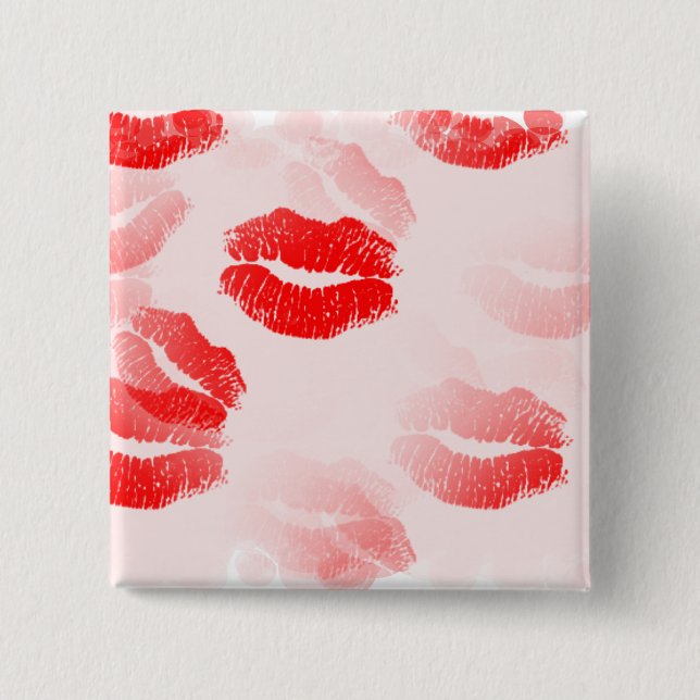 Kissable Lips Square Button (Front)