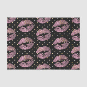 Kissable Pink Glitter Lips Tissue Paper