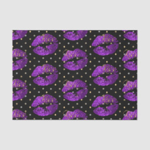 Kissable Purple Glitter Lips Tissue Paper