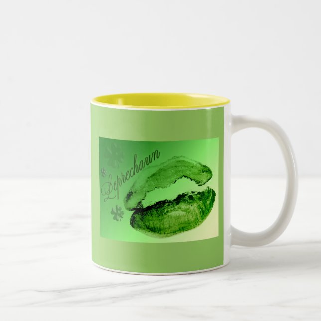 Kissed By A Leprechaun Two-Tone Coffee Mug (Right)
