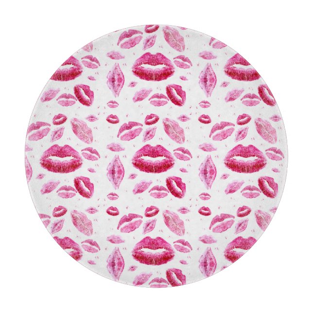 Kisses All Over (White) Cutting Board (Front)
