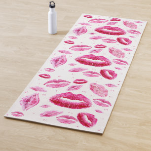 Kisses All Over (White) Yoga Mat