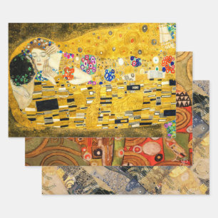 Kisses and Hugs by Gustav Klimt/ Valentine's Day Wrapping Paper Sheet