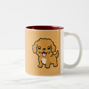 Kisses Coffee Bliss Dog Lover Pet-Themed Desig Two-Tone Coffee Mug