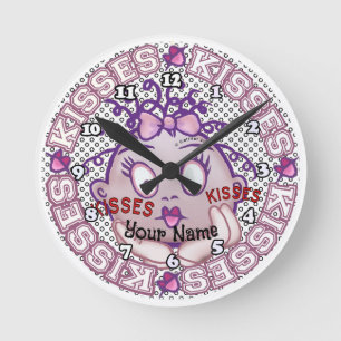 Kisses Face Round Clock
