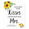 Kisses for Soon Mrs Sunflowers Shower Game Sign