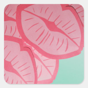 Kisses for Valentines Day Square Sticker