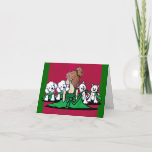 Kisses & Giggles Maltese & Cats Christmas Card