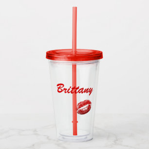 Kisses in Red Acrylic Tumbler