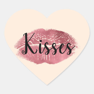 Kisses Lips   Heart Sticker