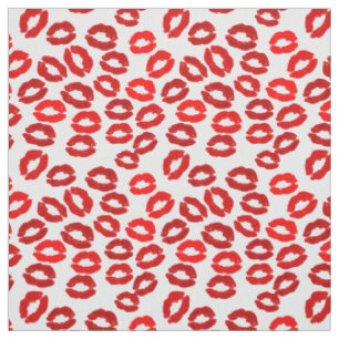 kisses lips lipstick print valentines day pattern fabric