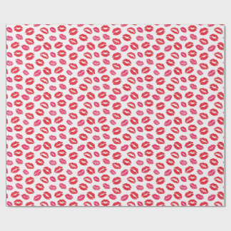 Kisses Lips Sassy Pink and Red Wrapping Paper
