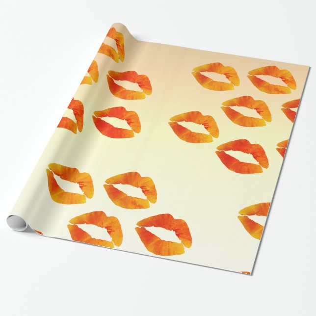Kisses,Lips  Wrapping Paper, 30 in x 6 ft Wrapping Paper (Unrolled)