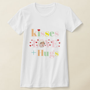 Kisses, love, hugs typography photo Valentines Day T-Shirt