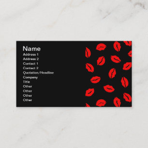 kisses pattern BLACK RED Business Card
