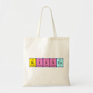 Kisses periodic table name tote bag