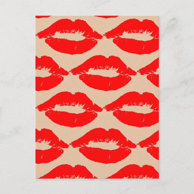KISSES RED LIPS POSTCARDS (Front)