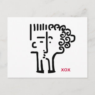 Kisses via mail postcard