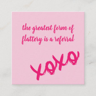 Kisses XOXO Pink On Pink Referral Card