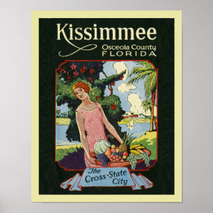 Kissimmee Florida vintage tourism advertising Poster