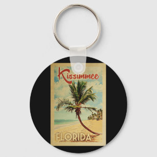 Kissimmee Palm Tree Vintage Travel Key Ring