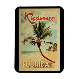 Kissimmee Palm Tree Vintage Travel Magnet