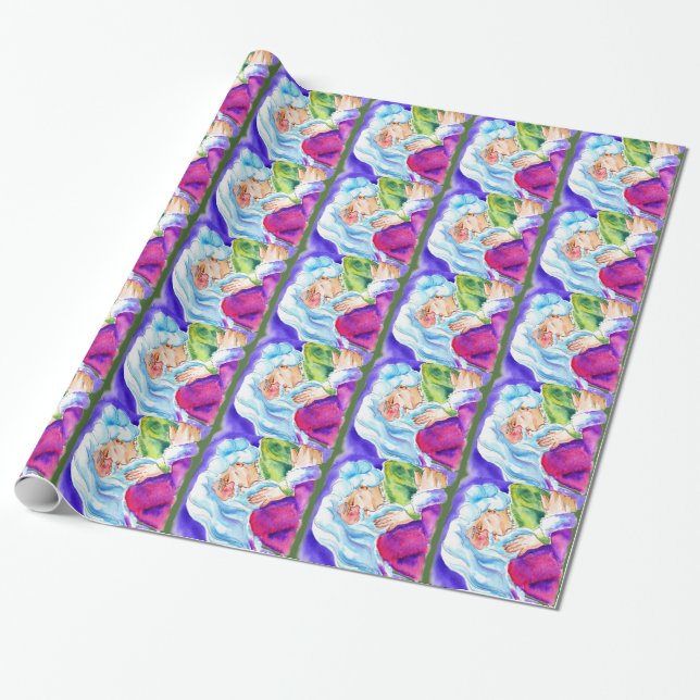 Kissin' Clauses Wrapping Paper (Unrolled)