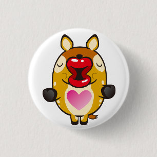 kissing bambi 3 cm round badge