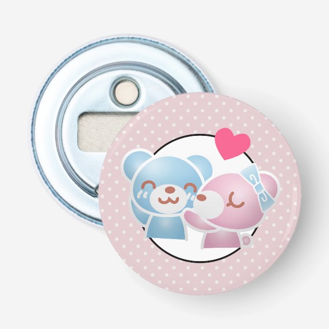Kissing Bears Cute and Kawaii Bottle Opener (Front)