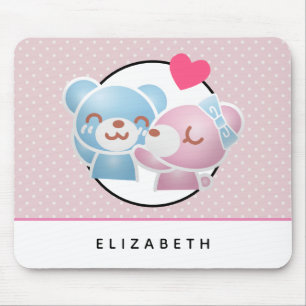 Kissing Bears Cute and Kawaii Mouse Mat