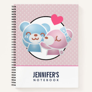 Kissing Bears Cute and Kawaii Notebook