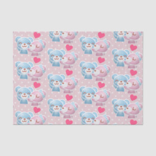 Kissing Bears Cute and Kawaii Tissue Paper