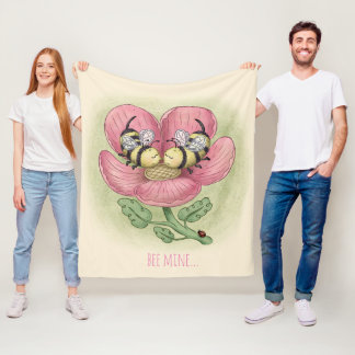 Kissing Bees Fleece Blanket