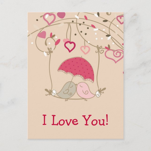 Kissing Birds Postcard (Front)