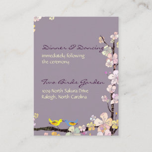 Kissing Birds Wedding Reception Enclosure Card