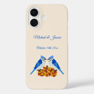 Kissing Blue Jays Fall Wedding Custom iPhone 16 Case