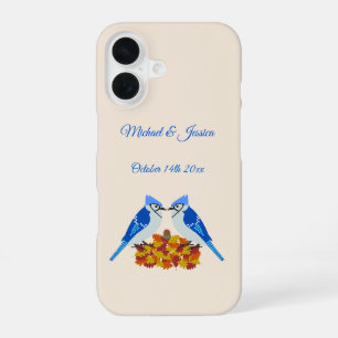 Kissing Blue Jays Fall Wedding Custom iPhone 16 Case