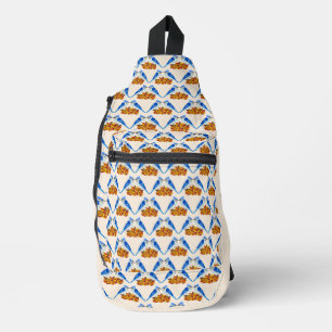 Kissing Blue Jays Fall Wedding Patterned Sling Bag