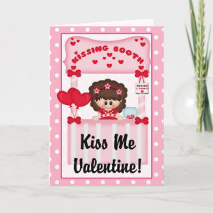 Kissing Booth Kiss Me Valentine Greeting Card