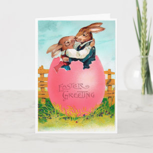 Kissing Bunnies Holiday Card