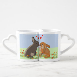 Rabbits Kissing Coffee Travel Mugs Zazzle Uk