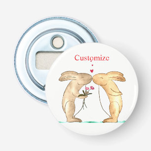 Kissing Bunny Couple Thunder_Cove Bottle Opener