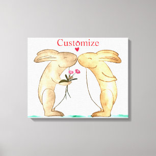 Kissing Bunny Couple Thunder_Cove Canvas Print