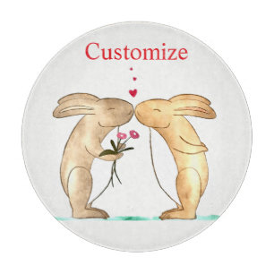 Kissing Bunny Couple Thunder_Cove Cutting Board