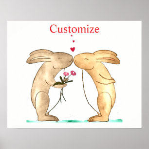 Kissing Bunny Couple Thunder_Cove Poster