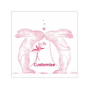 Kissing Bunny Couple Thunder_Cove Self-inking Stamp