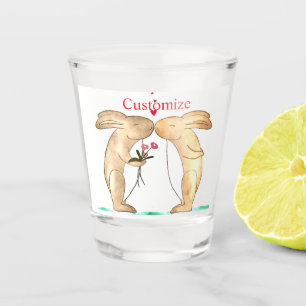 Kissing Bunny Couple Thunder_Cove Shot Glass