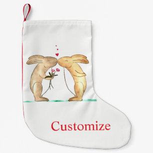 Kissing Bunny Couple Thunder_Cove Small Christmas Stocking