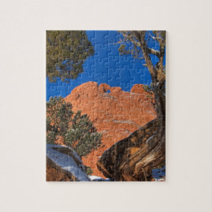Kissing Camels Framed by Tree 01 Jigsaw Puzzle