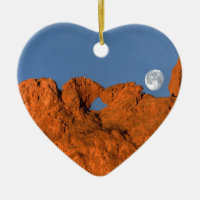 Kissing Camels Rock Formation with Full Moon